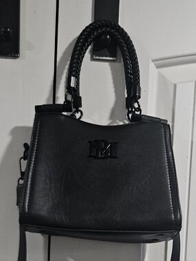 Leather Top-Handle Crossbody Bag - Black
